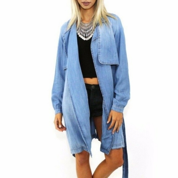 Anthropologie Jackets & Blazers - Anthropologie Cloth & Stone Chambray Trench Jacket